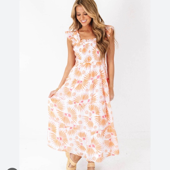 J. Marie Dresses & Skirts - J. Marie Ruffle Strap Midi Dress - L - NWT!